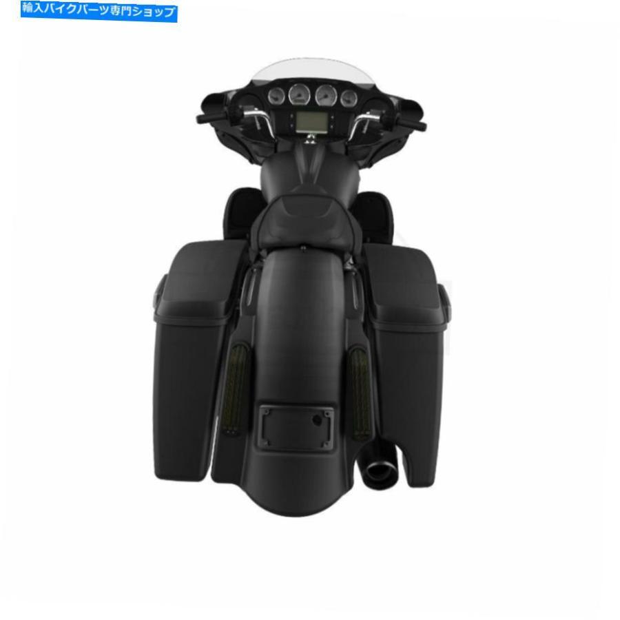 Rear Fender Menim Black 2への1つの支配者伸縮されたリアフェンダー2014+ Denim Black 2 into 1 Dominator Stretched Rear Fender For Harley Tourin_2