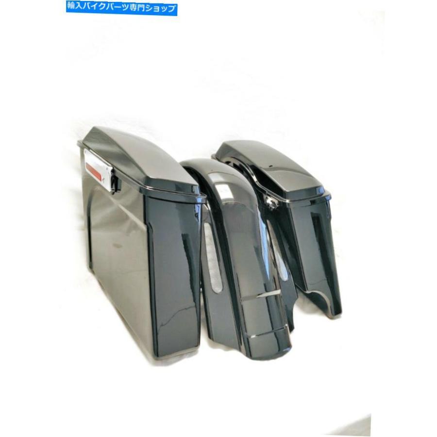 Rear Fender 93-08ハーレーツーリングのための1つの拡張リアフェンダーWサドルバッグのMutazu CVO 2 Mutazu CVO 2 in 1 Extended Rear Fender w Saddl