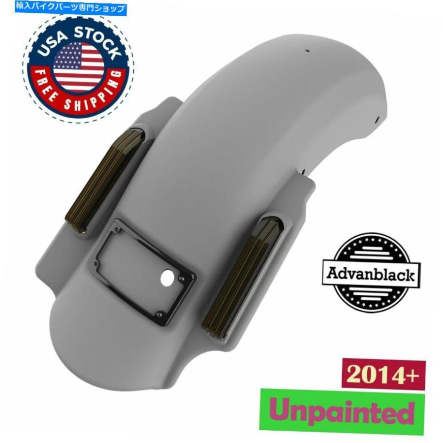 Rear Fender 塗装されていない支配者は、ハーレーツーリング2014+のためにリアフェンダー2を1に伸ばした Unpainted Dominator Stretched Rear Fender