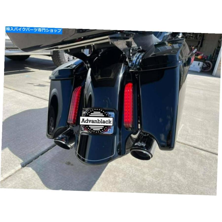 Rear Fender Advan Vivid Black Dominatorストレッチリアフェンダーピンストライプ用ハーレー2014+ Advan Vivid Black Dominator Stretched Rear Fend_1
