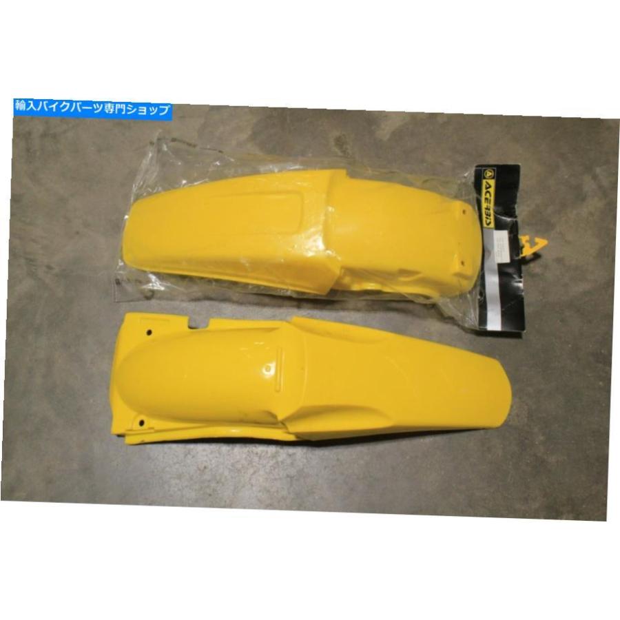 Rear Fender 1996 Suzuki RMX250T RM 250真新しいフロントリアイエローフェンダーセット無料の透明 1996 Suzuki RMX250T RM 250 Brand New Front Rear