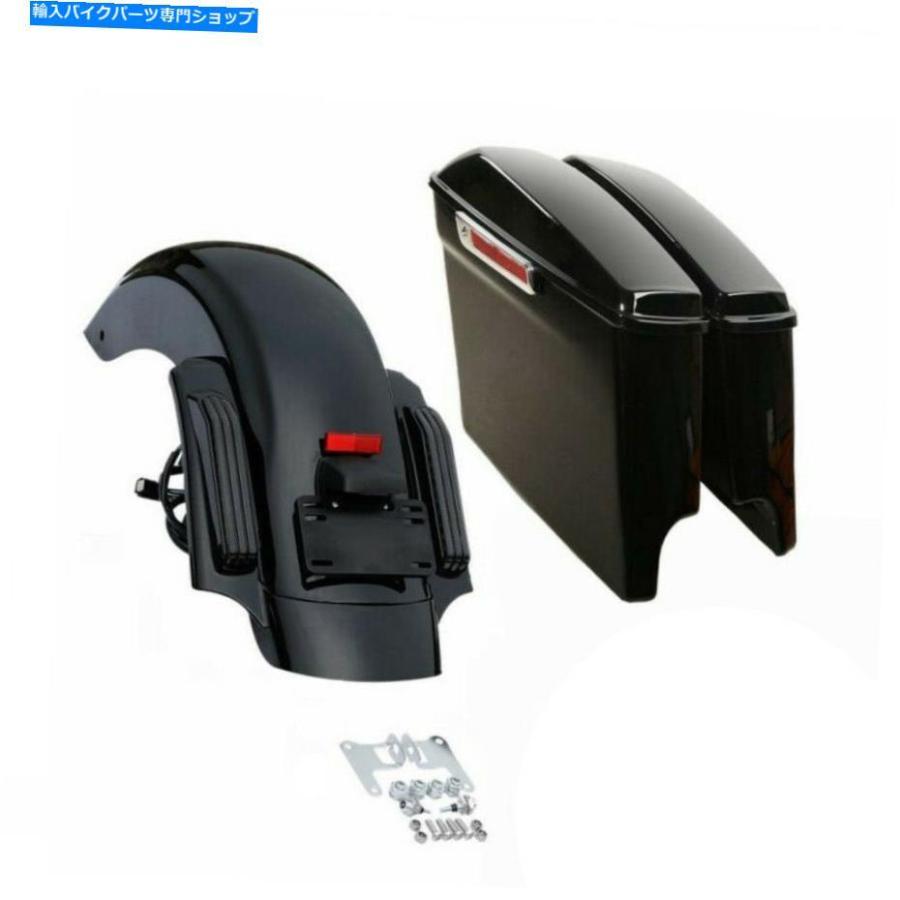Rear Fender 5 \"ハーレーロードストリートグライドのための伸縮されたサドルバッグリアルLEDフェンダーフィット14-21 5\"" Stretched Saddlebags Rear L"
