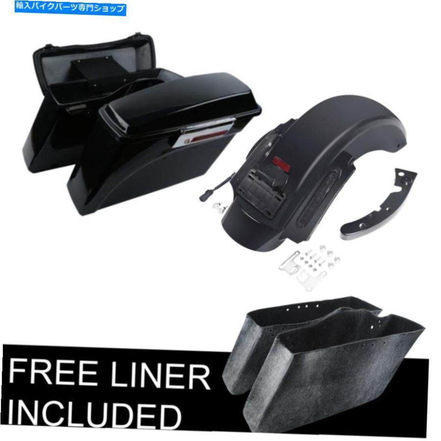 Rear Fender ABSハードサドルバッグLEDリアフェンダーフィットハーレーツーリングロードグライド09-13 CVO ABS Hard Saddlebags LED Rear Fender Fit