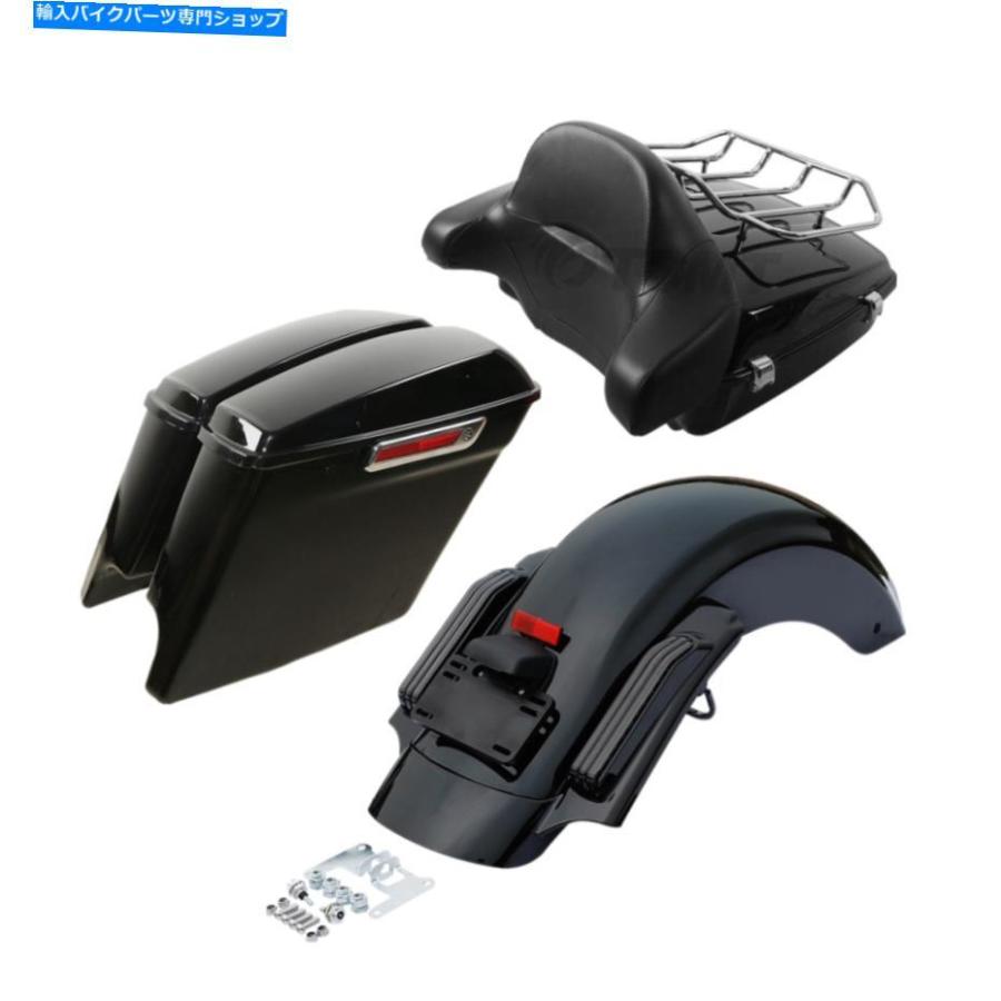 Rear Fender トランク5 \"ハーレーツアーパックツーリング14-20のためのサドルバッグ＆リアフェンダーフィット Trunk 5\"" Stretched Saddlebags \u0026Rear F"
