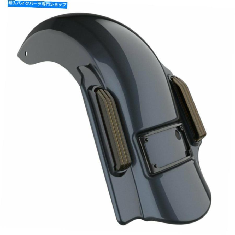Rear Fender 2014+ハーレーのための黒い温度のシングルカットアウト支配者の伸びるリアフェンダー Black Tempest Single Cutout Dominator Stretched
