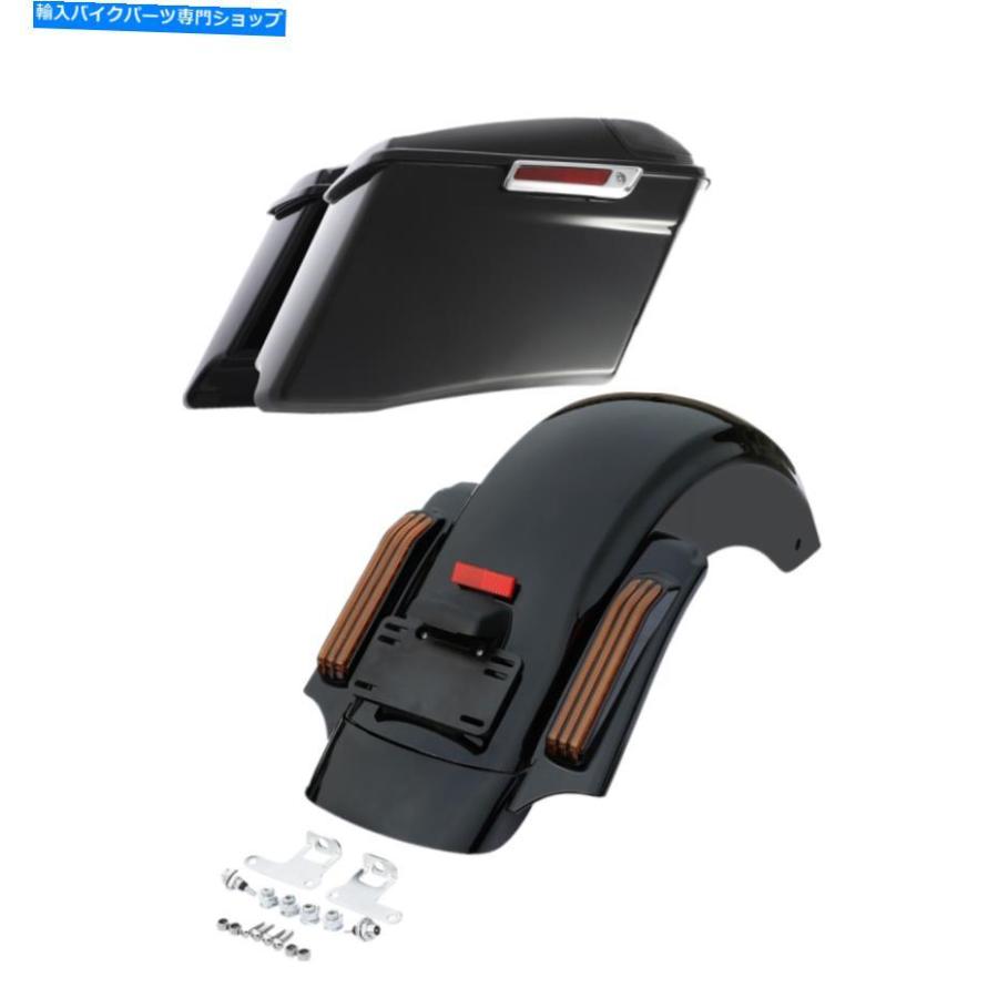 Rear Fender 4 \"ハーレーツーリングストリートグライド2014-2021のためのサドルバッグリアフェンダーフィンダーフィット 4\"" Stretched Saddlebag Rear"