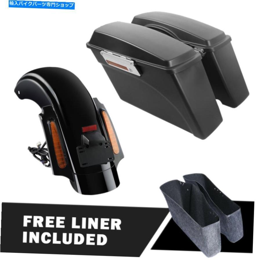 Rear Fender サドルバッグLEDリアフェンダーオレンジLenフィットハーレーロードキングロードグライド09-13 Saddlebag LED Rear Fender Orange Len Fit