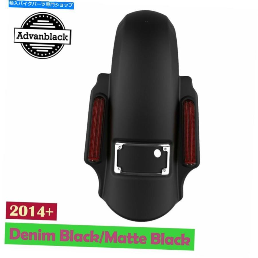 Rear Fender 2014+ハーレーツーリングのためのアバンデニムブラックドミネーターストレッチリアフェンダー Advan Denim Black Dominator Stretched Re