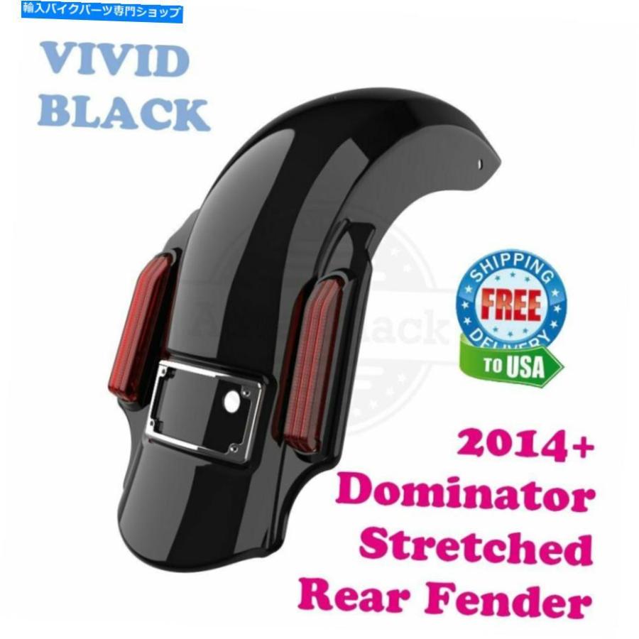Rear Fender AdvanBlack Vivid Black Dominatorストレッチ拡張リアフェンダーフィット2014+ハーレー Advanblack Vivid Black Dominator Stretched Ext