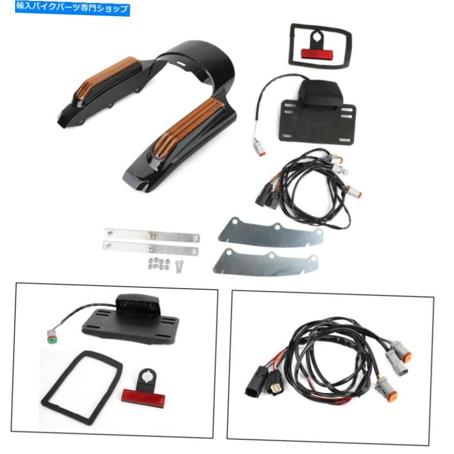 Rear Fender ロード王の王ストリートグライドflhx琥珀色のトゥーリングのためのリアフェンダーLEDライトフィット Rear Fender LED Light fit for Tour