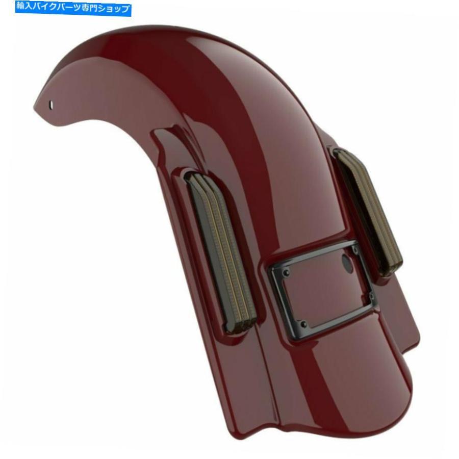 Rear Fender ビリヤード赤デュアルカットドミネーターストレッチリアフェンダーは2014+ハーリーツーリング Billiard Red Dual Uncut Dominator Stretc