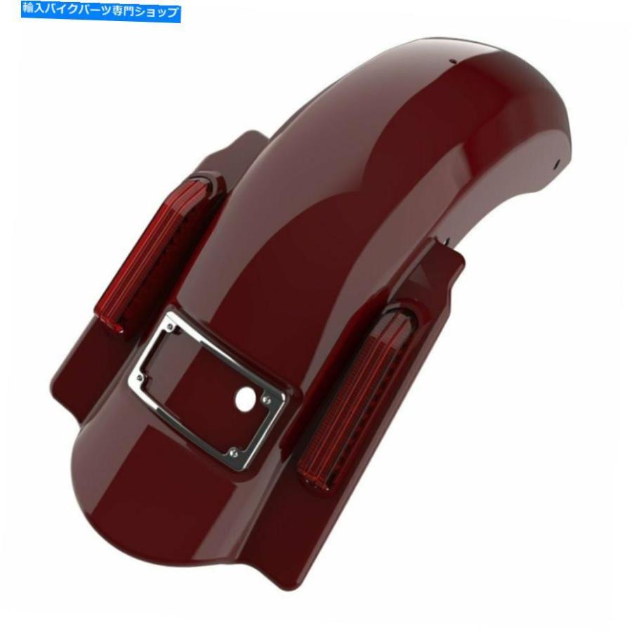 Rear Fender ビリヤード赤デュアルカットドミネーターストレッチリアフェンダーは2014+ハーリーツーリング Billiard Red Dual Uncut Dominator Stretc_1