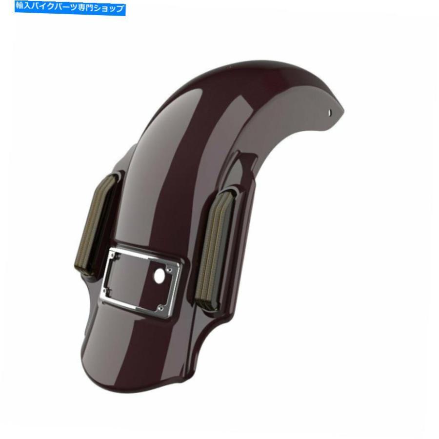 Rear Fender ブラックチェリードミネーターストレッチリアフェンダーフィットハーレーツーリング09-13 Black Cherry Dominator Stretched Rear Fender