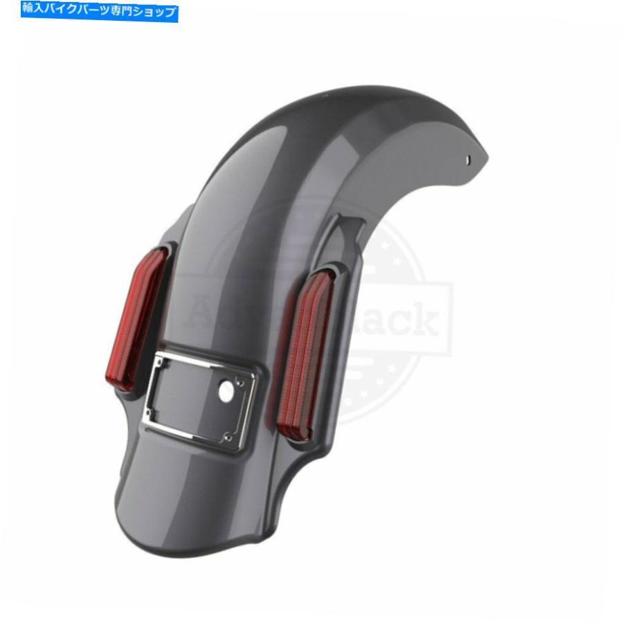 Rear Fender スモークグレードミネーターストレッチ拡張リアフェンダーフィット14+ハーレーツーリング Smoke Gray Dominator Stretched Extended Rear