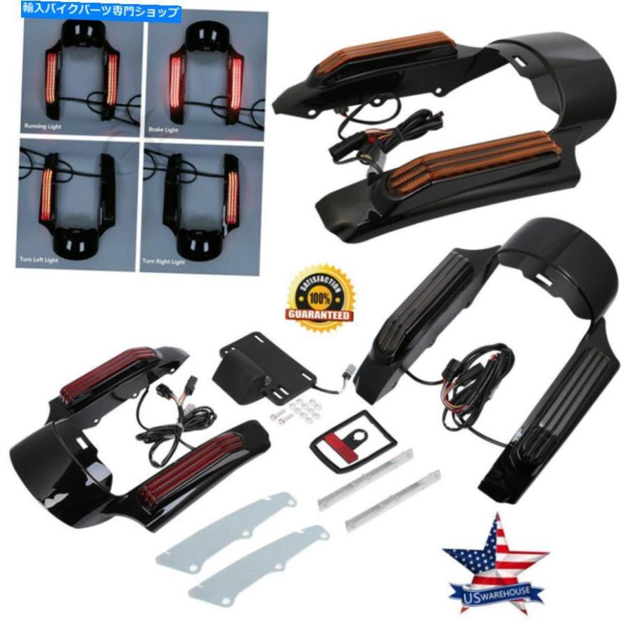Rear Fender リアフェンダーの筋肉炎のためのライトはハーレーツーリングロードキングエレクトラグライド14アップBF Rear Fender Fascia LED Light Fo