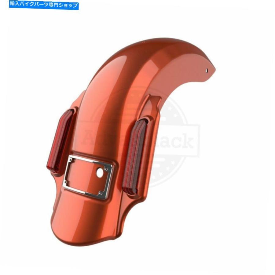 Rear Fender オレンジLava Dominatorストレッチ拡張リアフェンダーフィット14+ハーレーツーリング Orange Lava Dominator Stretched Extended Rear Fe