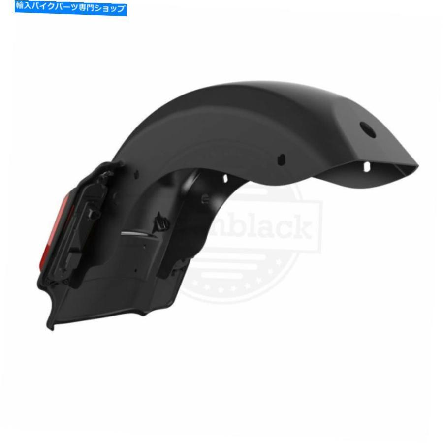 Rear Fender AdvanBlack Denim Black Dominatorストレッチ2014+ハーレーのための2in1フェンダー Advanblack Denim Black Dominator Stretched Extende_1