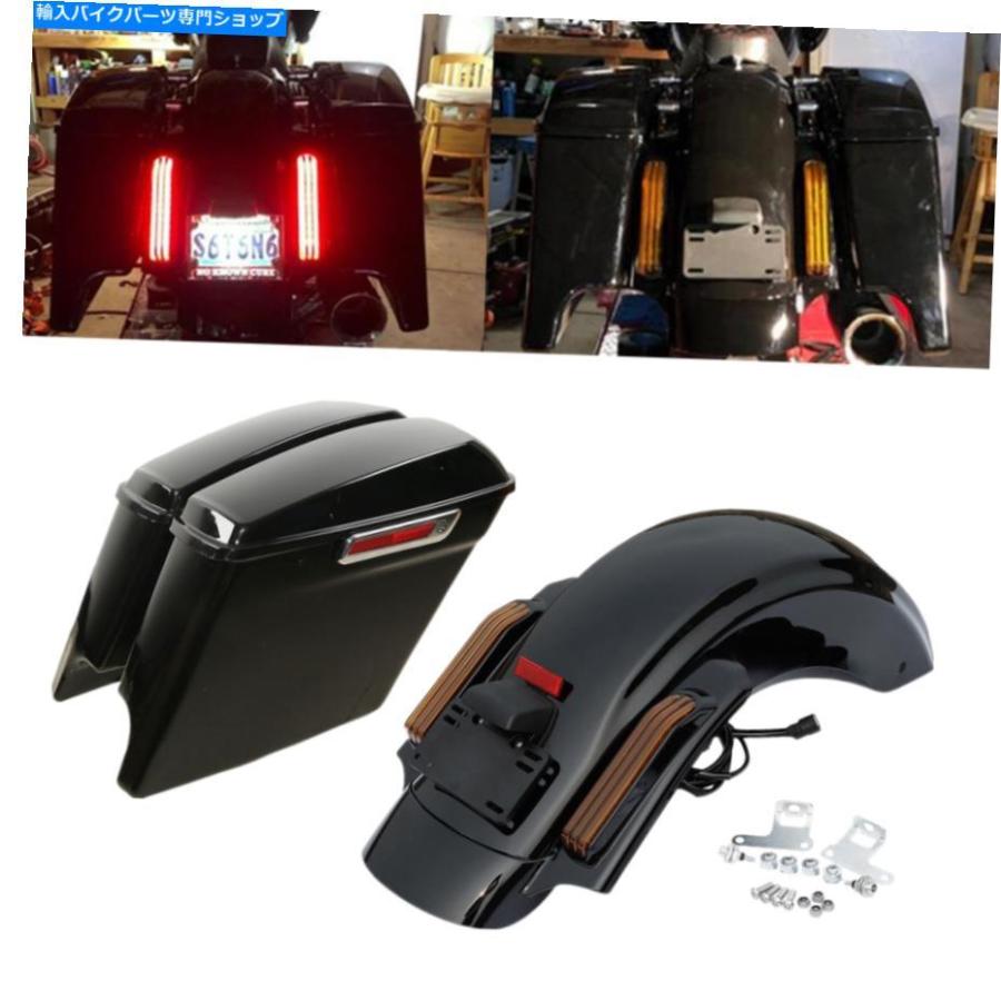 Rear Fender 5 \"ハーレーロードキンググライド14-21 18のための拡張ハードサドルバッグリアフェンダーフィット 5\"" Extended Hard Saddlebag Rear Fend"