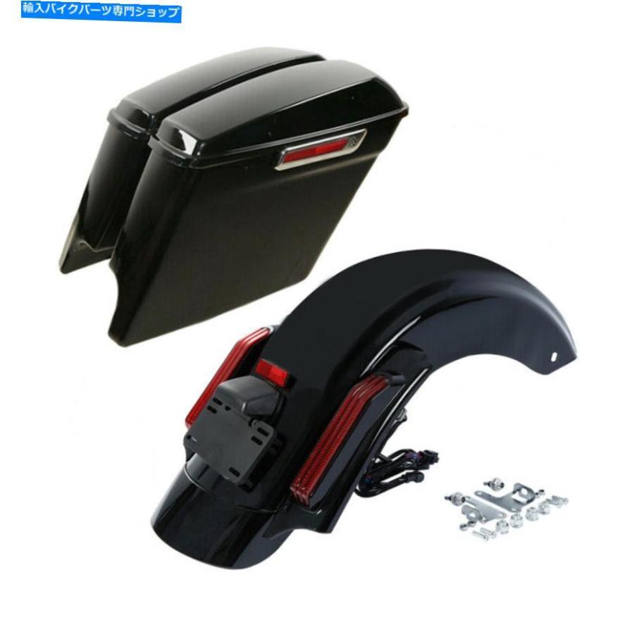 Rear Fender 5 \"ハーレーロードグライド2014-2021の利益の後押しどろ除けの真っ赤ともし火相応う 5\"" Extended Saddlebags Rear Fender Red Light Fit Fo" 外装パーツ-フロントフェンダー-バイク