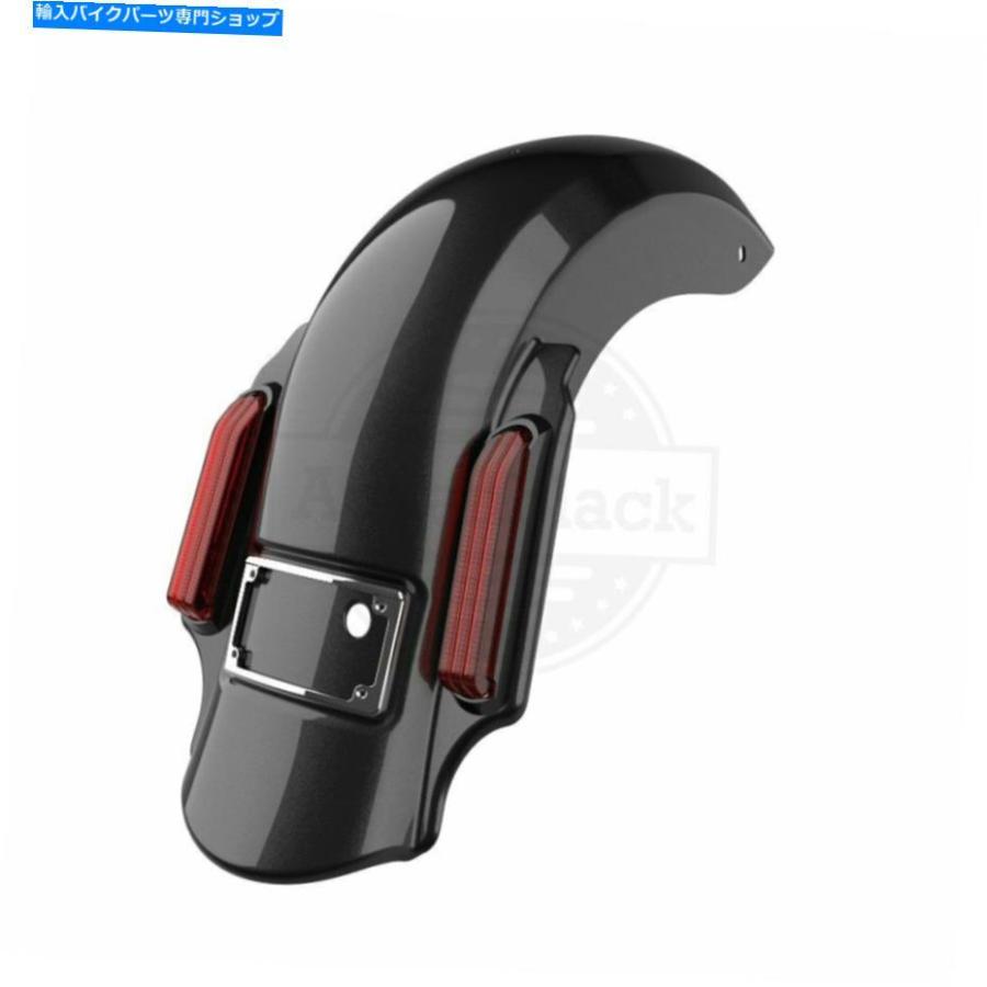 Rear Fender 2014+ハーレーツーリングのためのブラッククォーツドミネーターストレッチされた拡張リアフェンダー Black Quartz Dominator Stretched E_1
