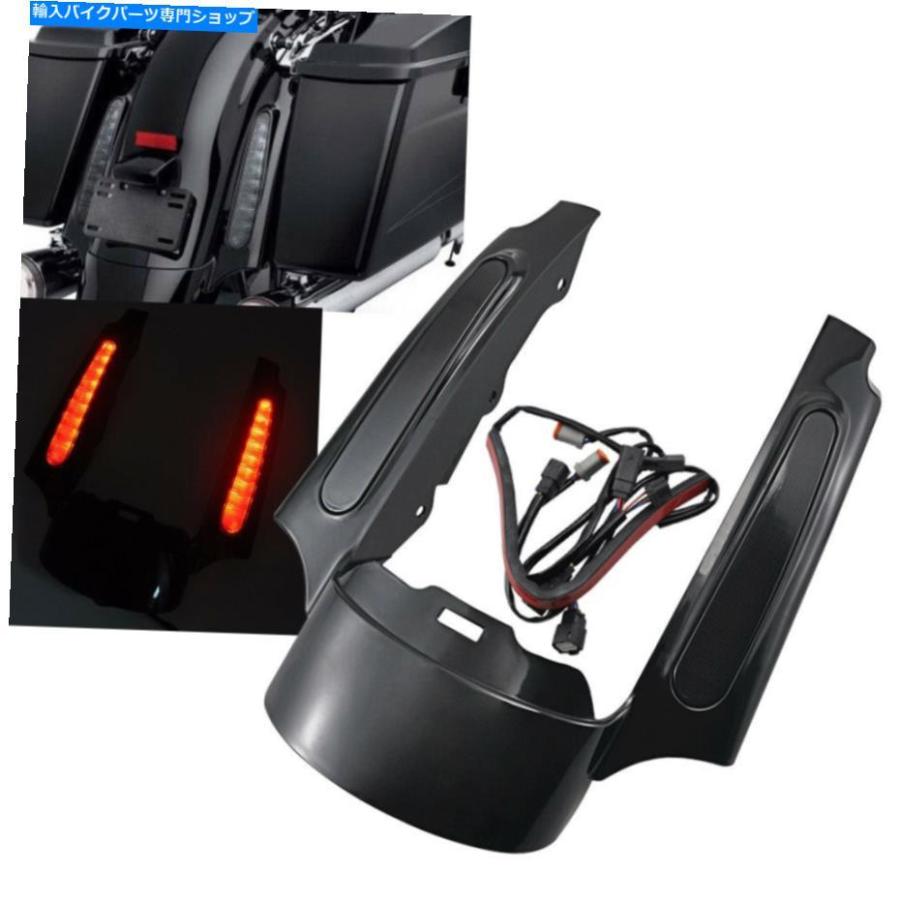 Rear Fender リアフェンダー延長筋膜煙レンズLEDライト2009-2013 Rear Fender Extension Fascia Smoke Lens LED Light For Harley Touring 2009-2013