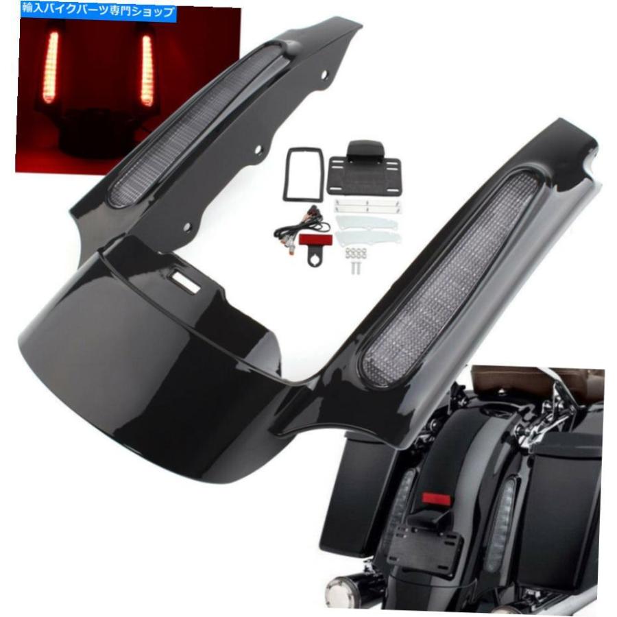 Rear Fender リアフェンダーの延長筋膜春に輝くハーレーツーリングロードキング2009-2013 Rear Fender Extension Fascia LED Light For Harley Tourin