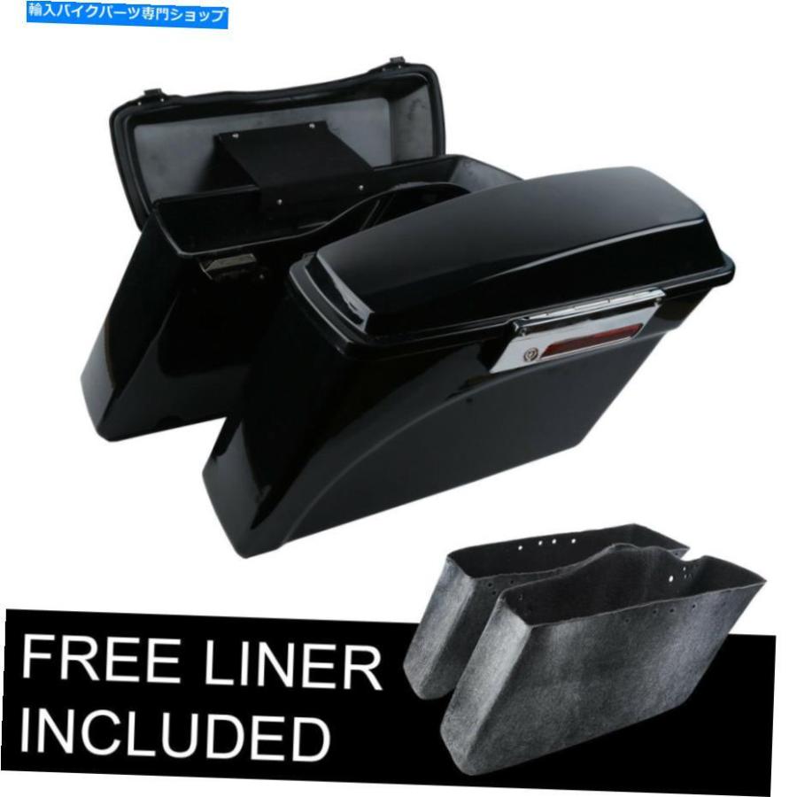 Rear Fender ブラックハードサドルバッグリアフェンダーフィットハーレーロードキングギルデ2009-2013 Black Hard Saddlebags Rear Fender Fit For Ha_2