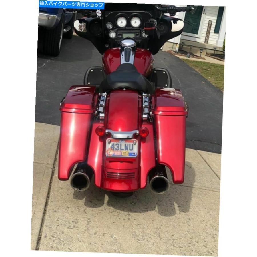 Rear Fender 09-13ハーレーストリートロードグライドの利益の朱色の真っ赤伸縮されたうしろ側どろ除けの取りひろげる Scarlet Red Stretched Rear Fender Extensio バイク-外装パーツ-フロントフェンダー