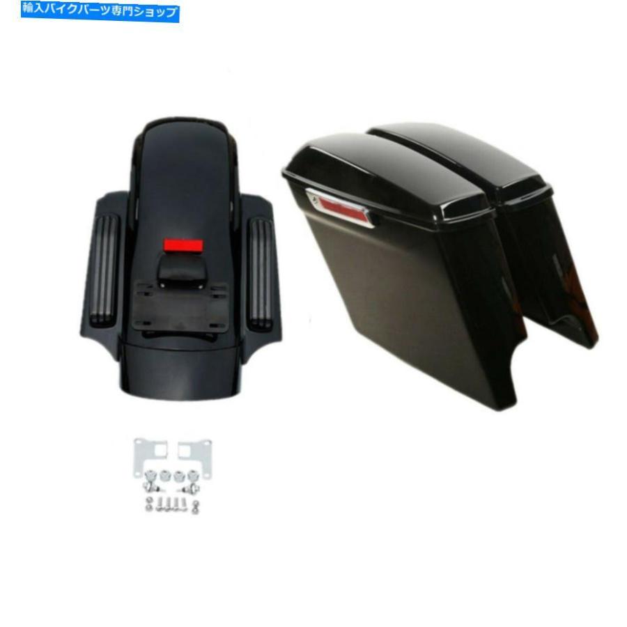Rear Fender 5 \"伸縮された拡張されたサドルバッグ+リアフェンダーフィットCVO 14-20 5\"" Stretched Extended Saddlebags + Rear Fender Fit For Harle"