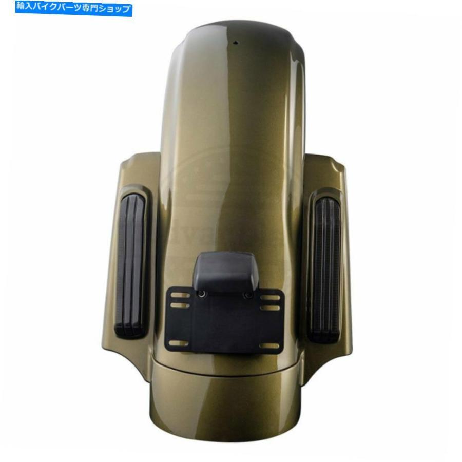 Rear Fender オリーブゴールドCVOリアフェンダーシステムフィット14-20ハーリーストリートロードエレクトラツーリング Olive Gold CVO Rear Fender Sy