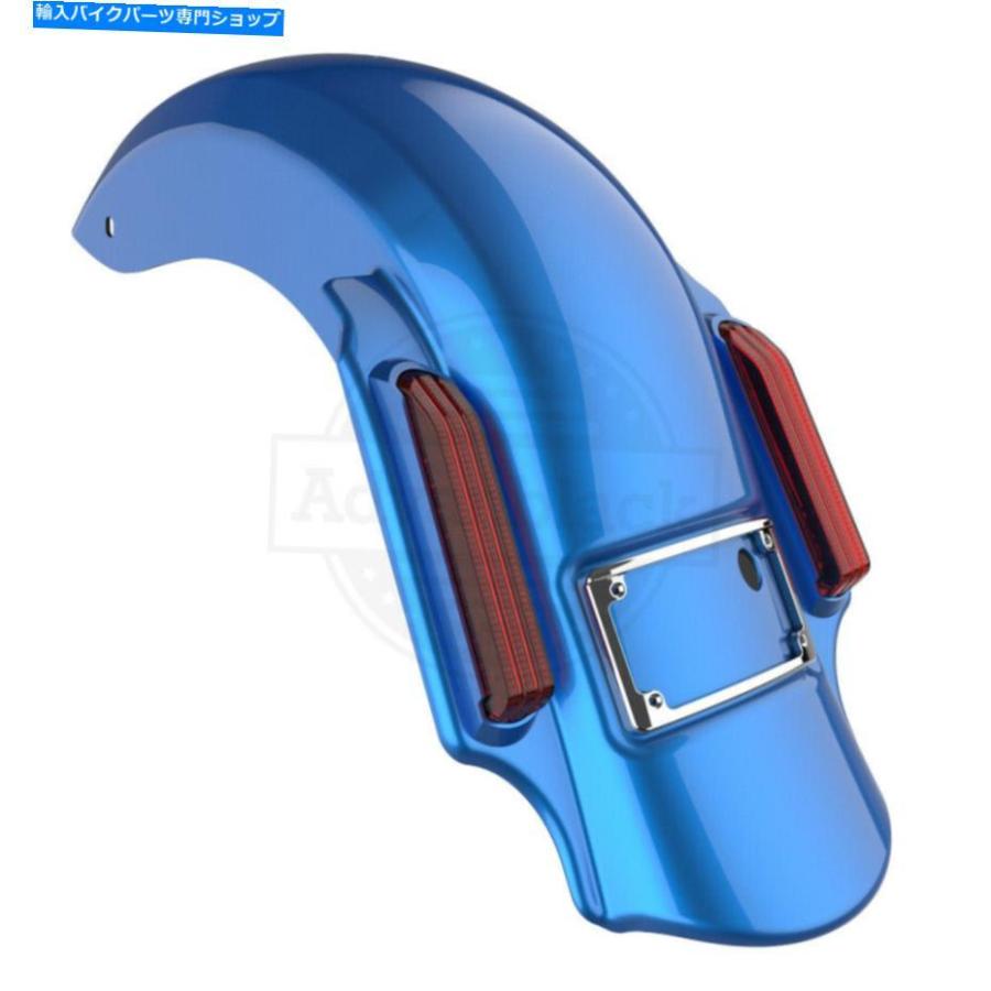Rear Fender 14+ハーレーツーリングのための電気青い支配者の伸縮された後部フェンダー Electric Blue Dominator Stretched Extended Rear Fender For