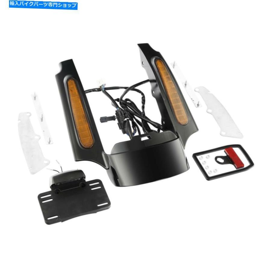 Rear Fender 2009-13ハーレーズーラ展開Electra Glideのためのリアフェンダー筋膜w / LEDライトランプセット Rear Fender Fascia w/LED Light Lamp Se