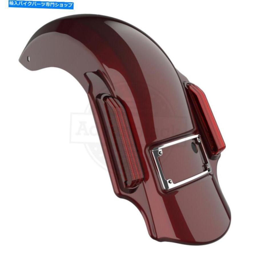 Rear Fender 神秘的な赤い支配者は14+ハーレーツーリングのための拡張リアフェンダーを伸ばした Mysterious Red Dominator Stretched Extended Rear F