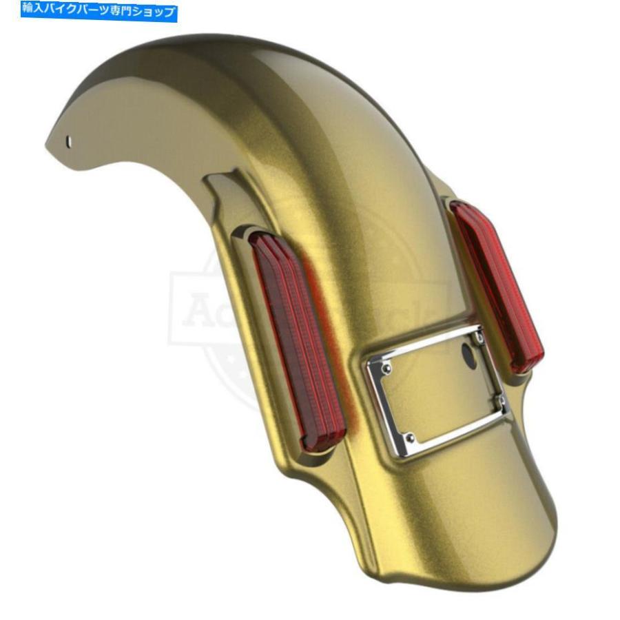 Rear Fender Olive Gold Dominatorは14+ハーレーツーリングのための拡張リアフェンダーを伸ばしました Olive Gold Dominator Stretched Extended Rear