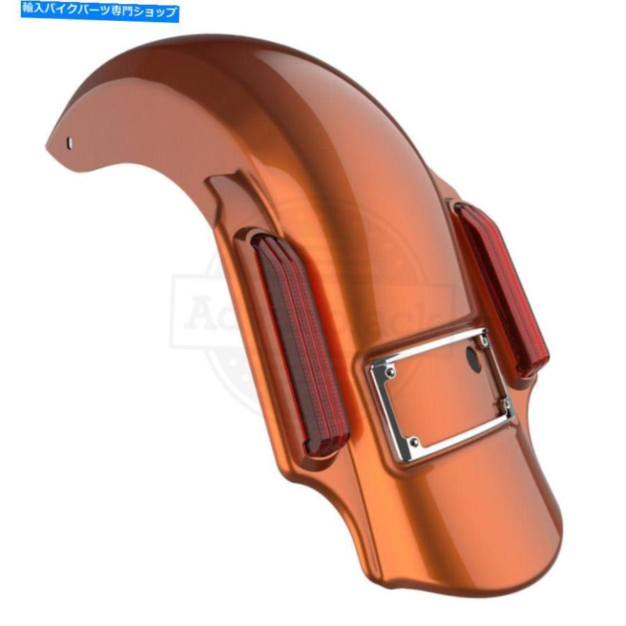 Rear Fender 焦げたオレンジドミネーターストレッチ14+ハーレーツーリングのための拡張リアフェンダー Scorched Orange Dominator Stretched Extended