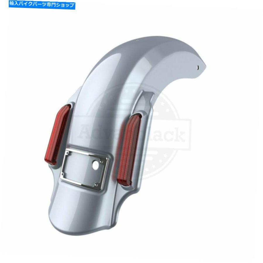 Rear Fender 華麗な銀の支配者が伸ばしたリアフェンダーフィット14+ハーレーツーリング Brilliant Silver Dominator Stretched Extended Rear Fender