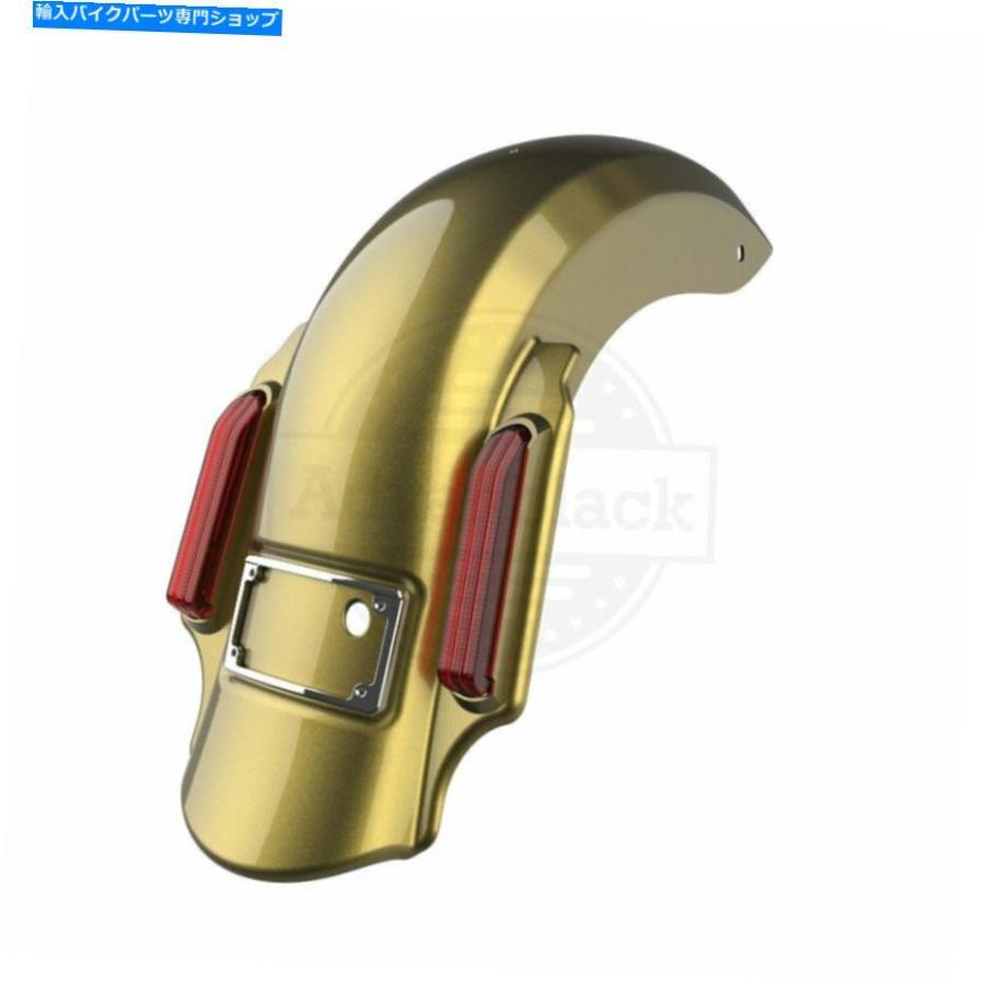 Rear Fender オリーブゴールドドミネーターストレッチ拡張リアフェンダーフィット14+ハーレーツーリング Olive Gold Dominator Stretched Extended Re
