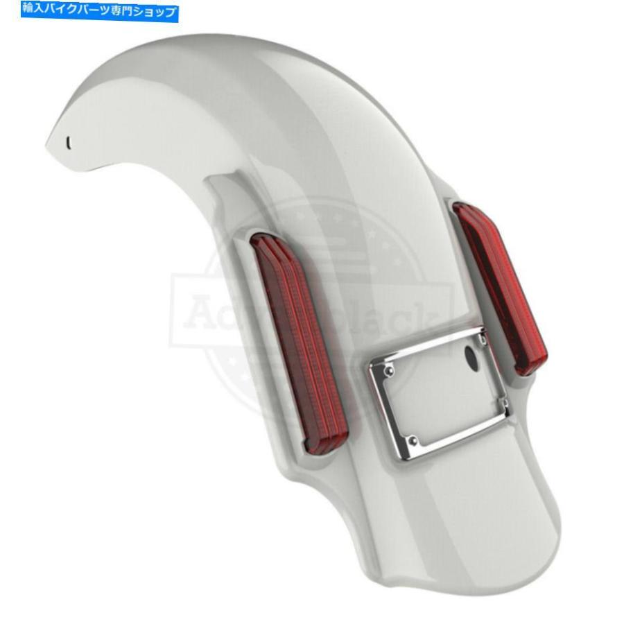 Rear Fender 石畳の白い真珠の支配者が14+ハーレーツーリングのための後部フェンダーを伸ばした Stone Washed White Pearl Dominator Stretched Rear