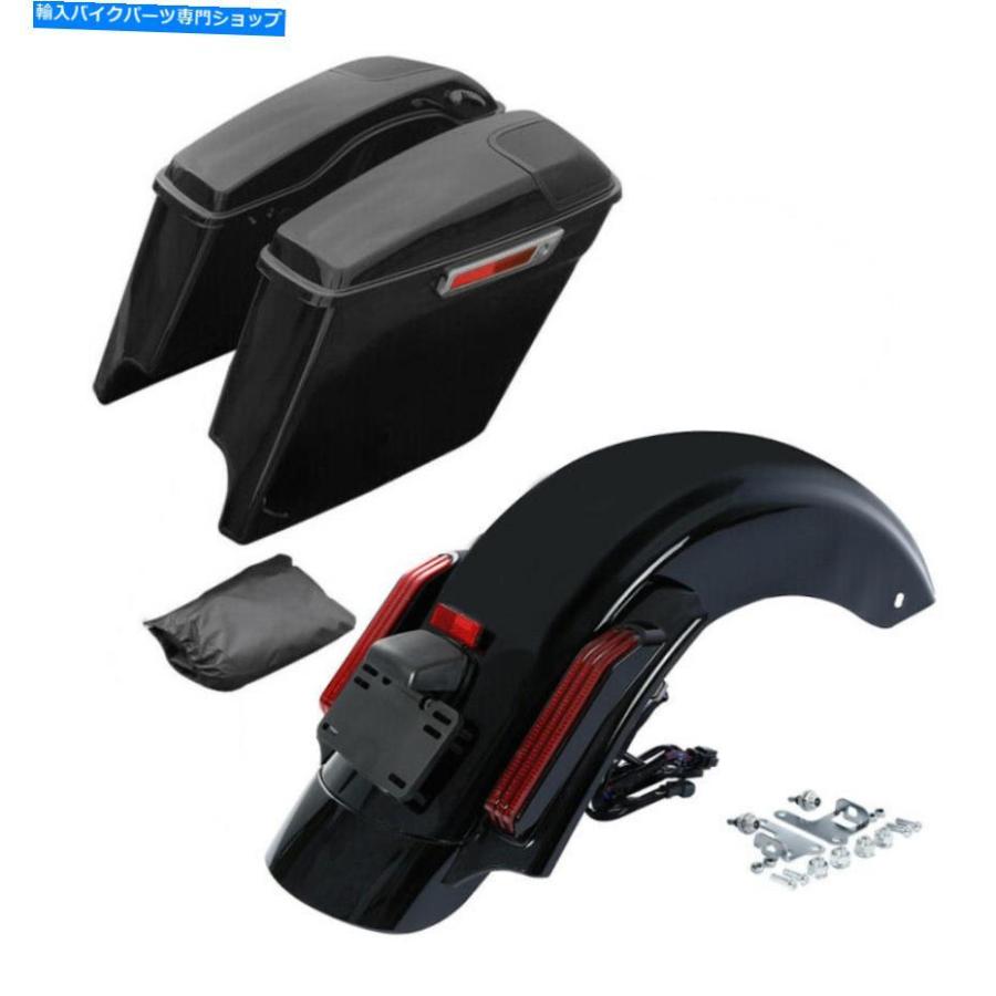 Rear Fender 5 \"ストレッチサドルバッグ5x7 ''スピーカーふたのフェンダーフィットハーレーロードグライド14-21 5\"" Stretched Saddlebag 5x7'' Speake"