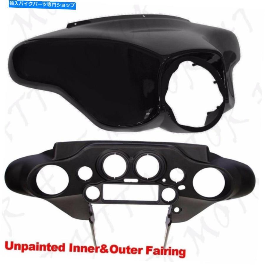 Inner Fairing ハーレーツーリングの利益の未ペンキ塗りバットウィングフロントインナー＆アウターカウルフェアリング1996-2013 Unpainted Batwing Front In フレーム-その他フレーム関連用品-バイク