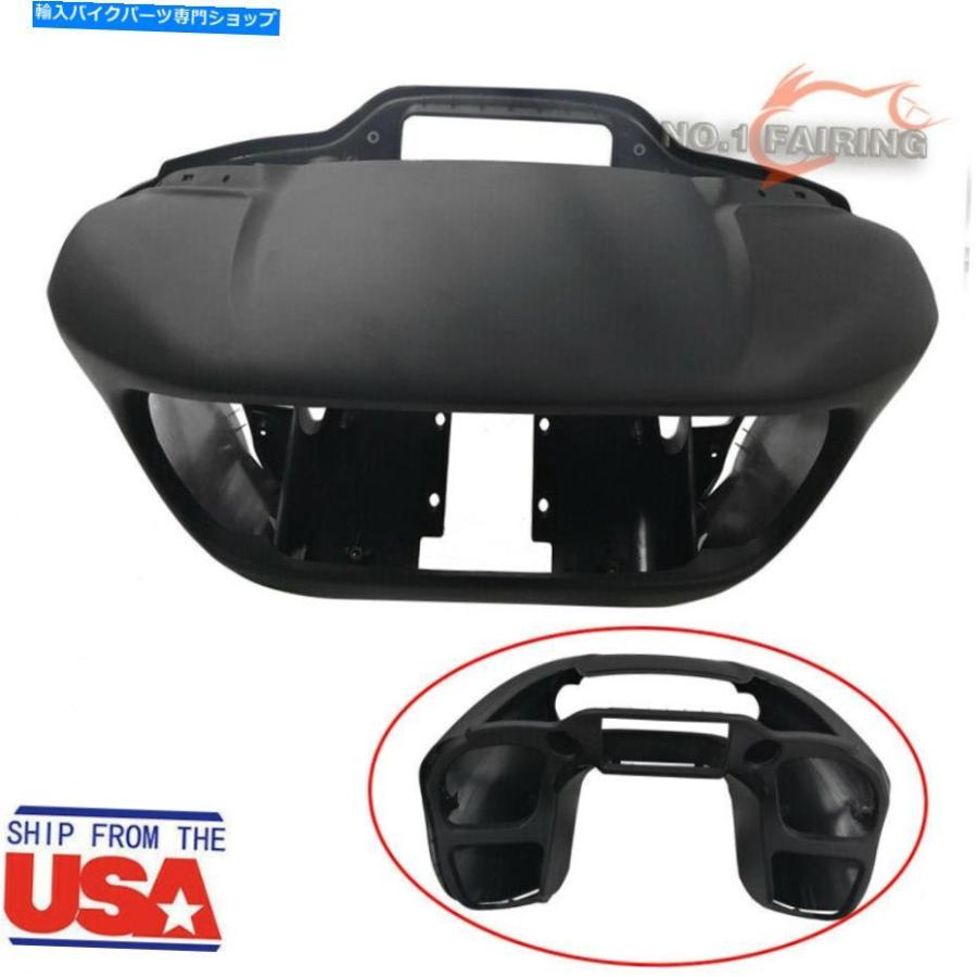 Inner Fairing Harley Road 2015-2019 ABSのためのフラットブラック塗られた正面の外側のカウル Flat Black Painted Front Fairing Inner Outer Cowl