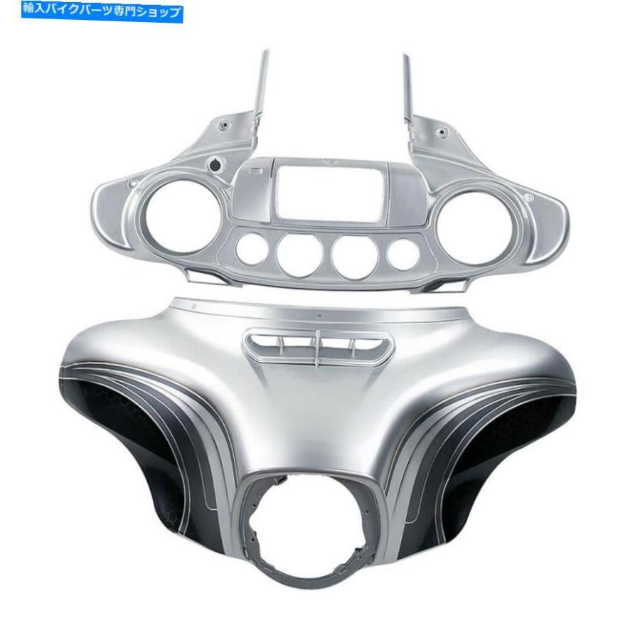 Inner Fairing ハーレーツーリングストリートグライド2014-2021のためのシルバーバットウィングの外側のフェアリングフィット Silver Batwing Outer I