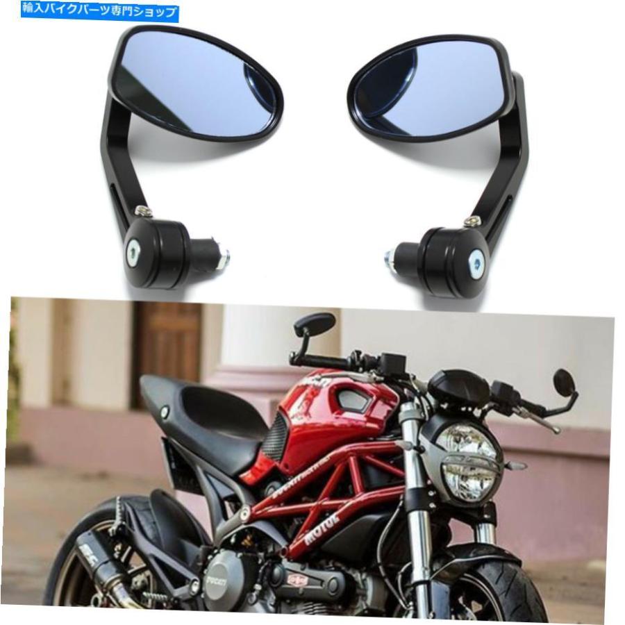 ドゥカティ Ducati バーエンドミラー レバーガード サイドミラー Mirror Ducati Monster 696 796 900 1100ブラックバーエンドミラー