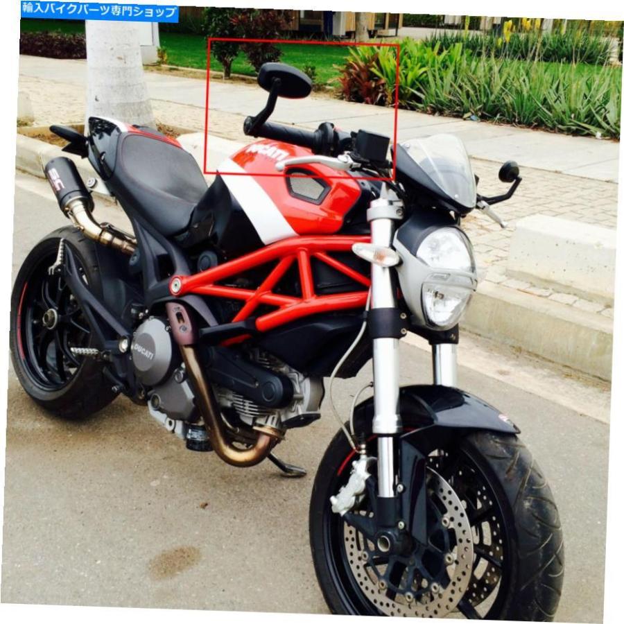 Mirror Ducati Monster 696 796 900 1100ブラックバーエンドミラー