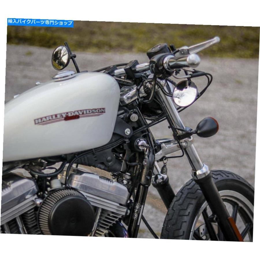 Mirror 5インチのブラック3インチラウンドミラーペアハーレーボルトの5