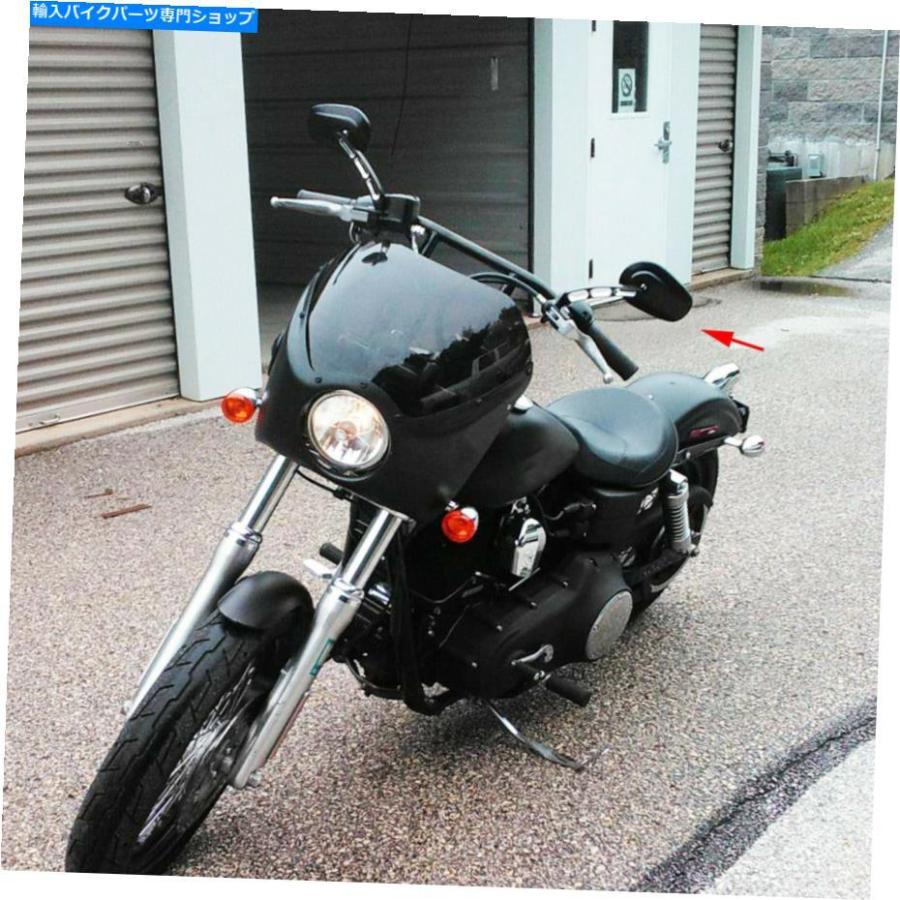ハーレーダビッドソン バイク ミラー Amazon | ハーレー バイクミラー アルミ製 ブラック 8mm正ネジ 左右