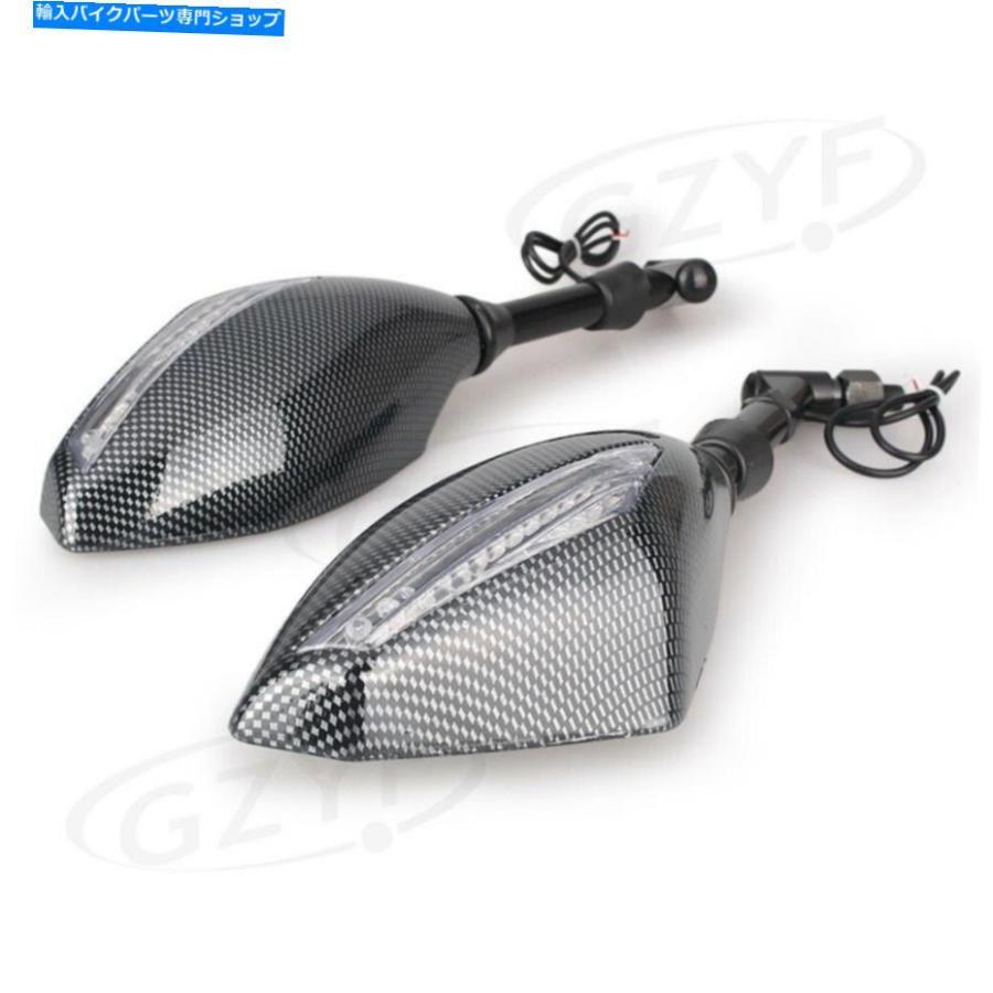 Mirror 2×スペシャルチェック柄10mm LEDリサイューミラーセットフィットヤマハVMAX1200 1984-2006 CO 2 x Special Plaid 10MM LED Rearview Mirrors｜reright-store｜03