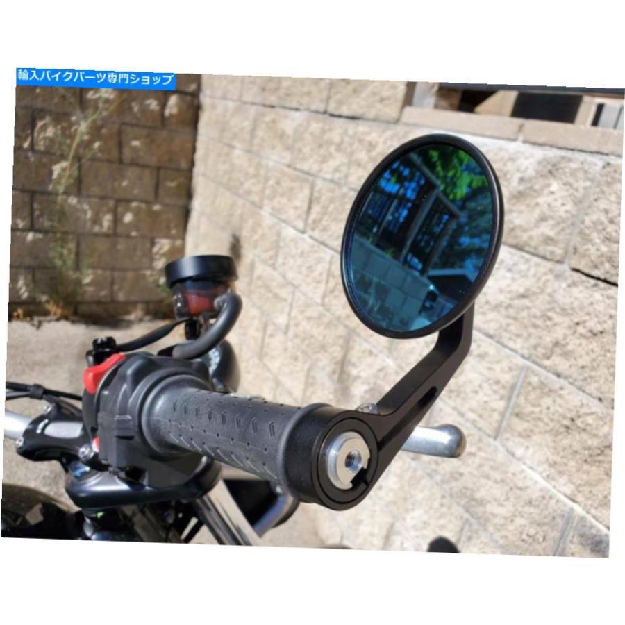 Mirror 黒いオートバイラウンド7/8 
