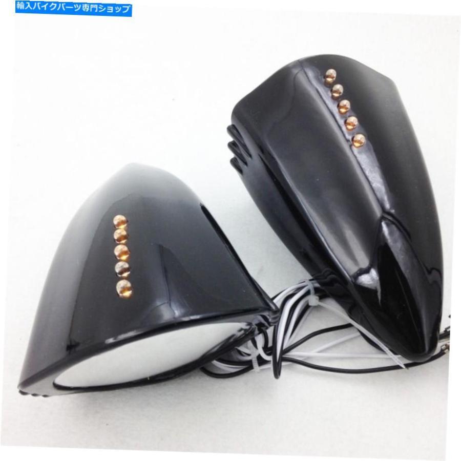 Mirror 鈴木健安川崎ヤマハスポーツバイクのためのLEDオックスホーンキャットアイバックミラー LED Ox Horn Cat Eye Rearview Mirrors For Suzuki Hon｜reright-store｜02