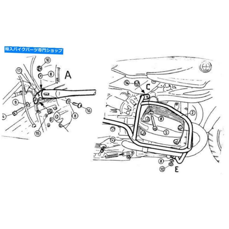 Engine Guard BMW R1100RエンジンガードクラッシュバークラッシュパッドブラックR850R. BMW R1100R Engine Guard Crash BAR Crashpad Black R850R_2